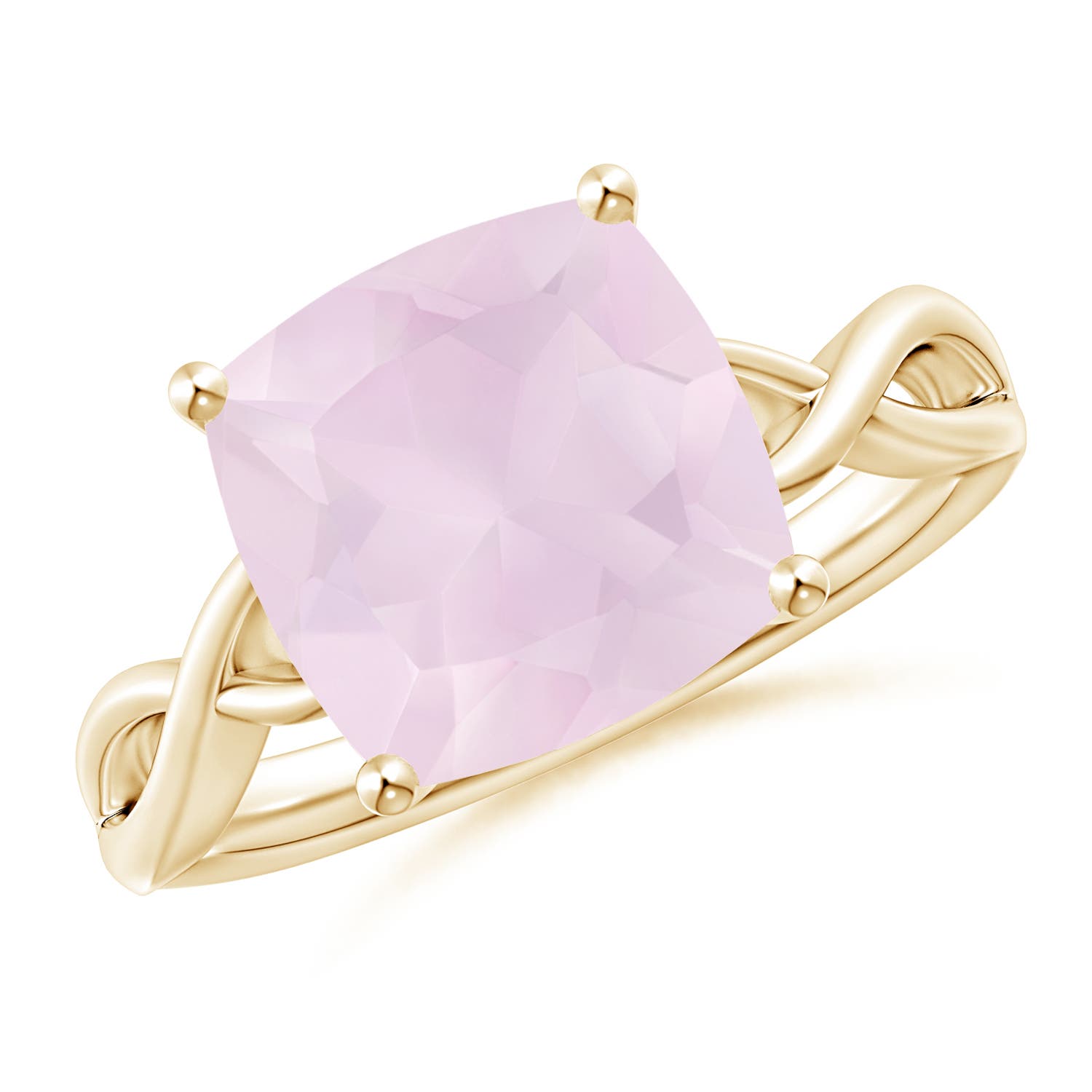 A - Rose Quartz / 3.42 CT / 14 KT Yellow Gold