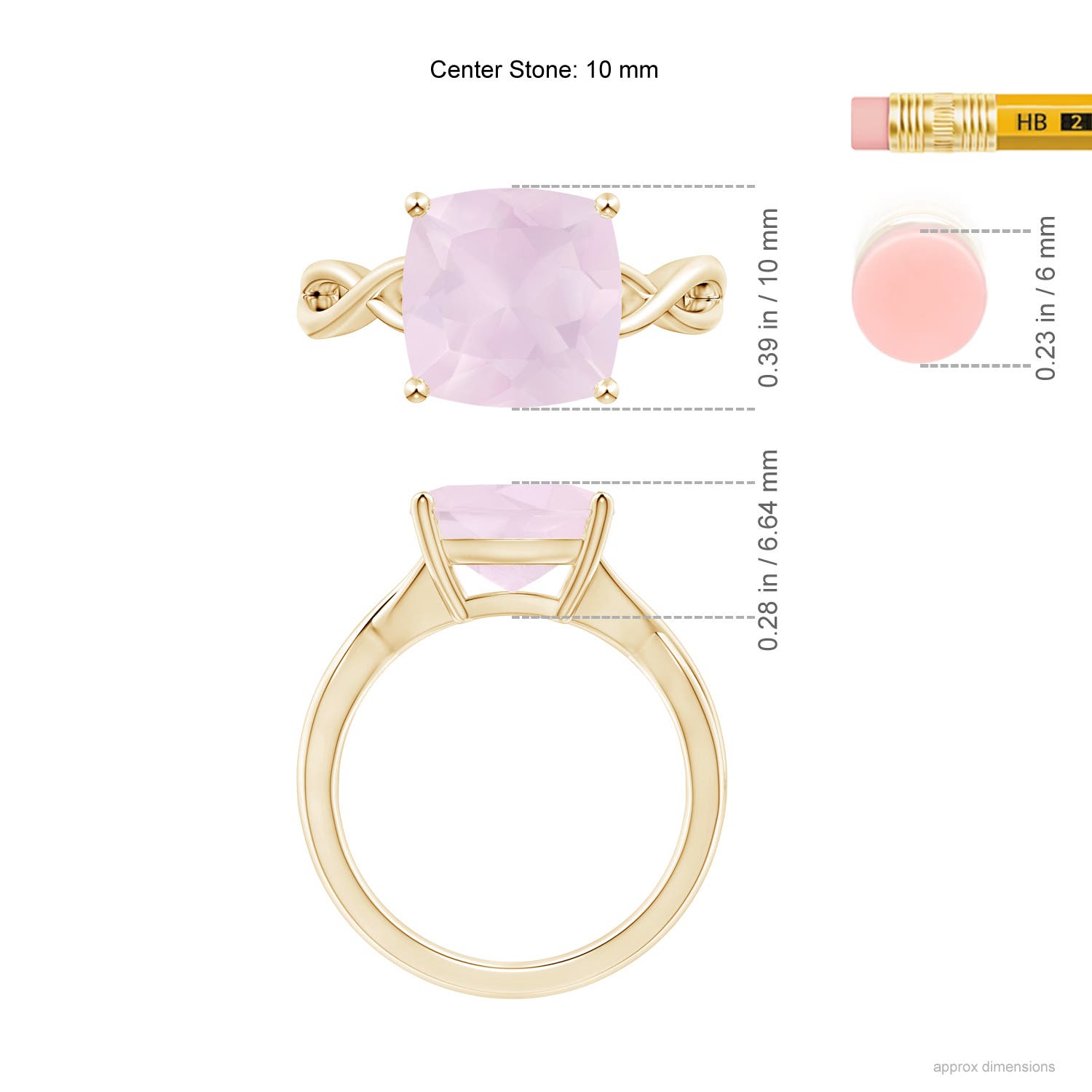 A - Rose Quartz / 3.42 CT / 14 KT Yellow Gold