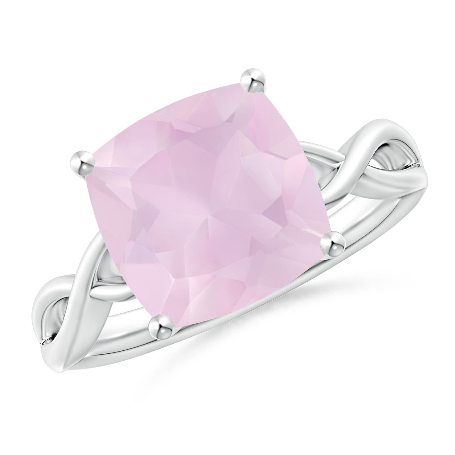 AA - Rose Quartz / 3.42 CT / 14 KT White Gold