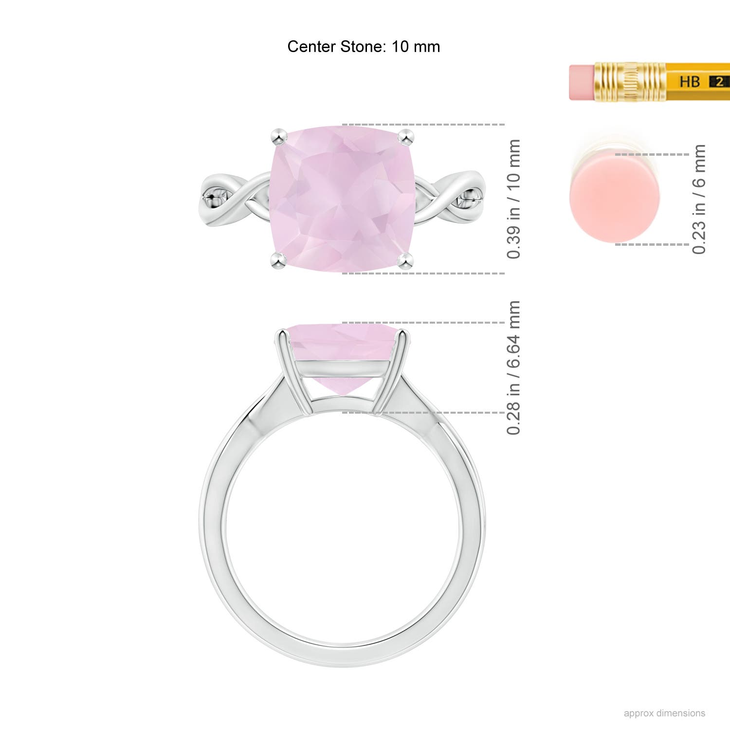 AA - Rose Quartz / 3.42 CT / 14 KT White Gold