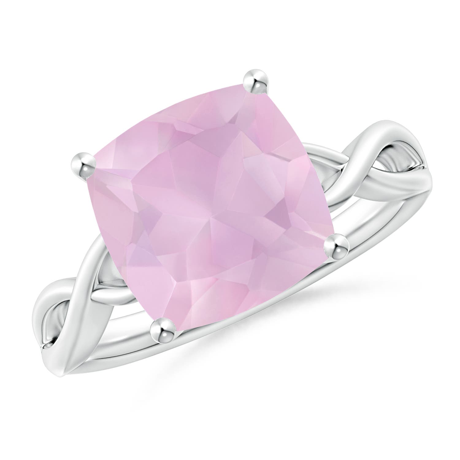 AAA - Rose Quartz / 3.42 CT / 14 KT White Gold