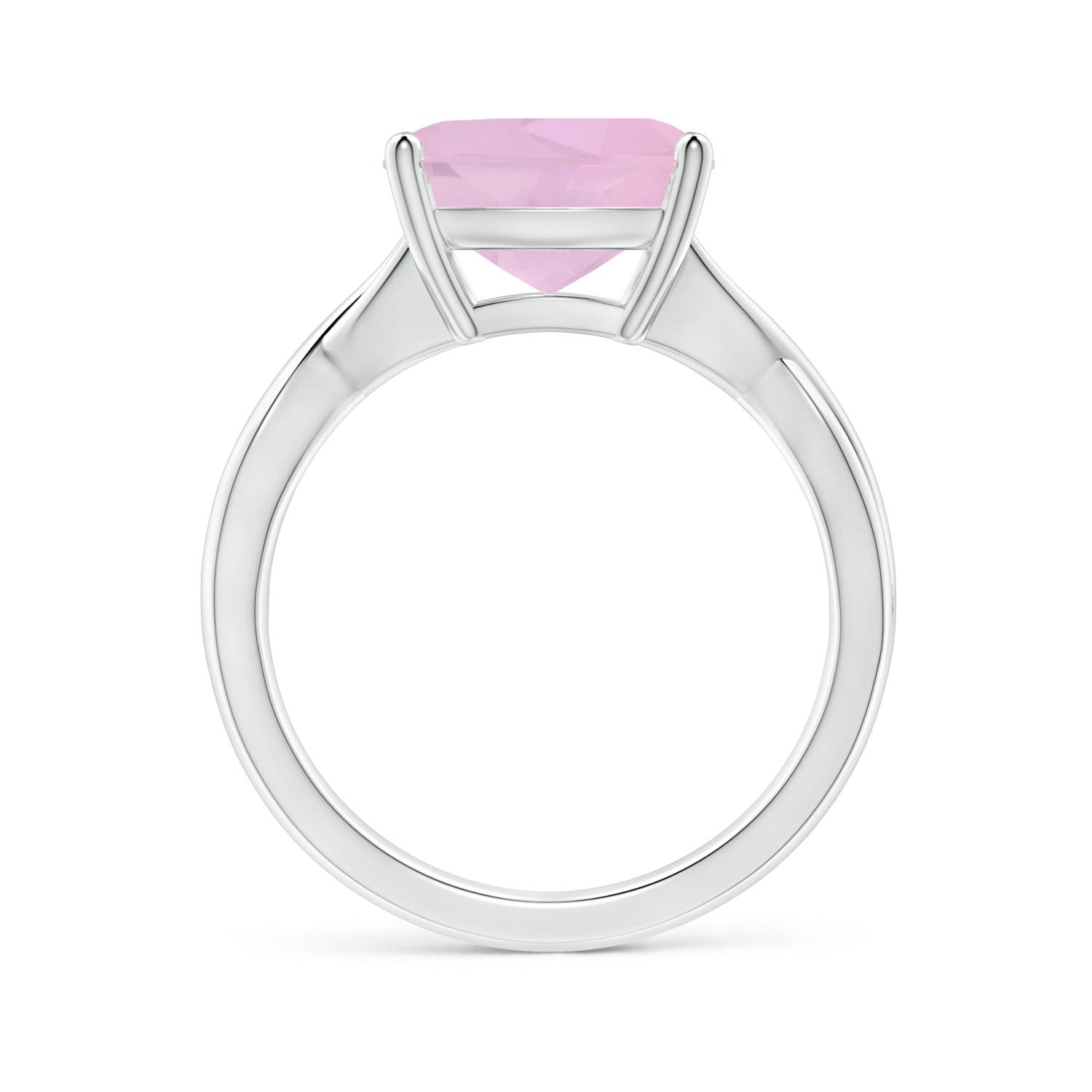 AAAA - Rose Quartz / 3.42 CT / 14 KT White Gold