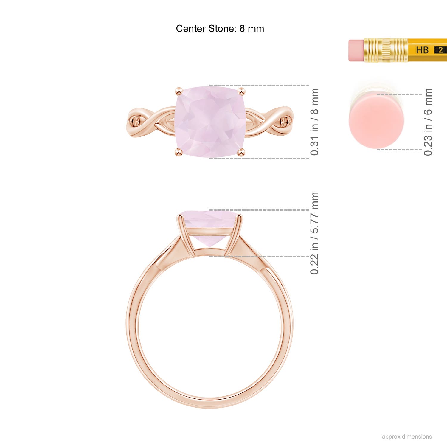 A - Rose Quartz / 1.9 CT / 14 KT Rose Gold