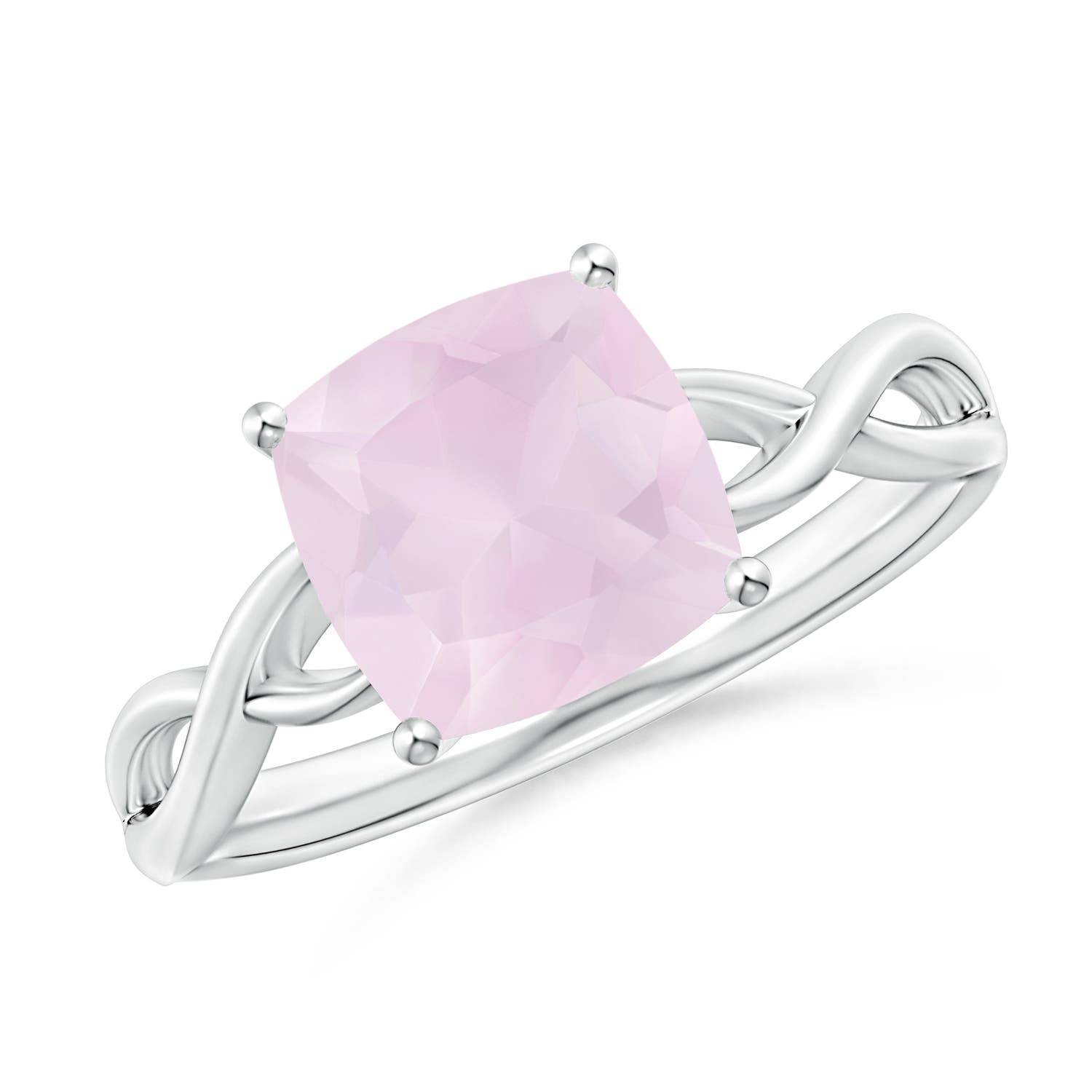 A - Rose Quartz / 1.9 CT / 14 KT White Gold