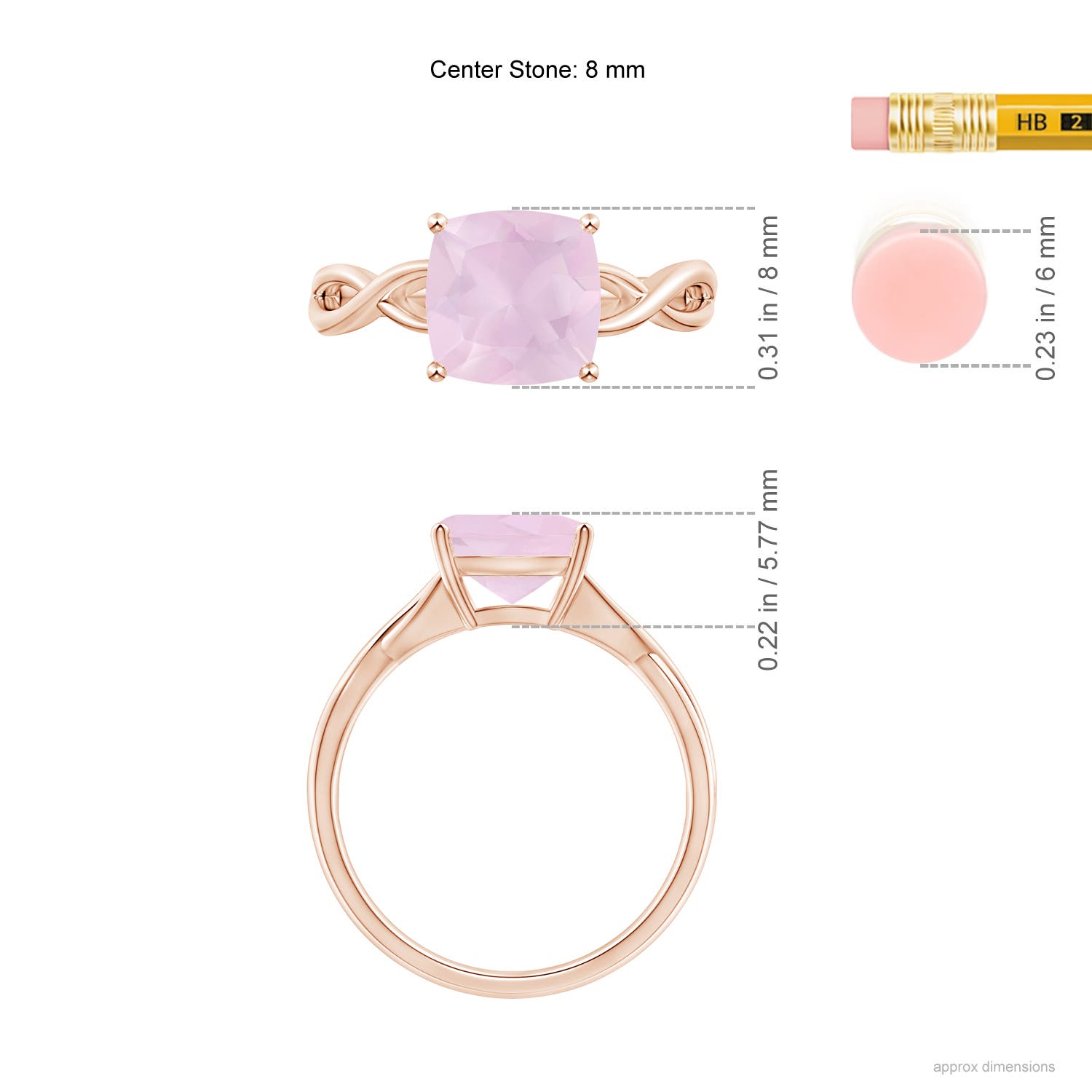 AA - Rose Quartz / 1.9 CT / 14 KT Rose Gold