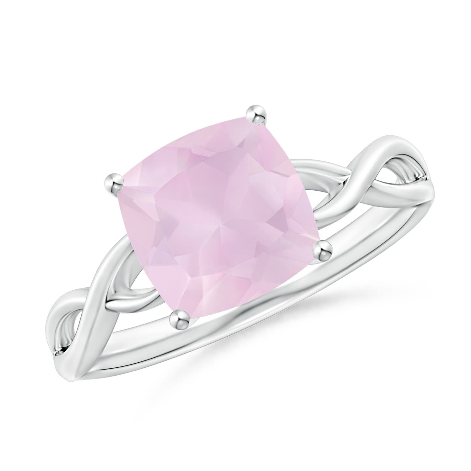 AA - Rose Quartz / 1.9 CT / 14 KT White Gold