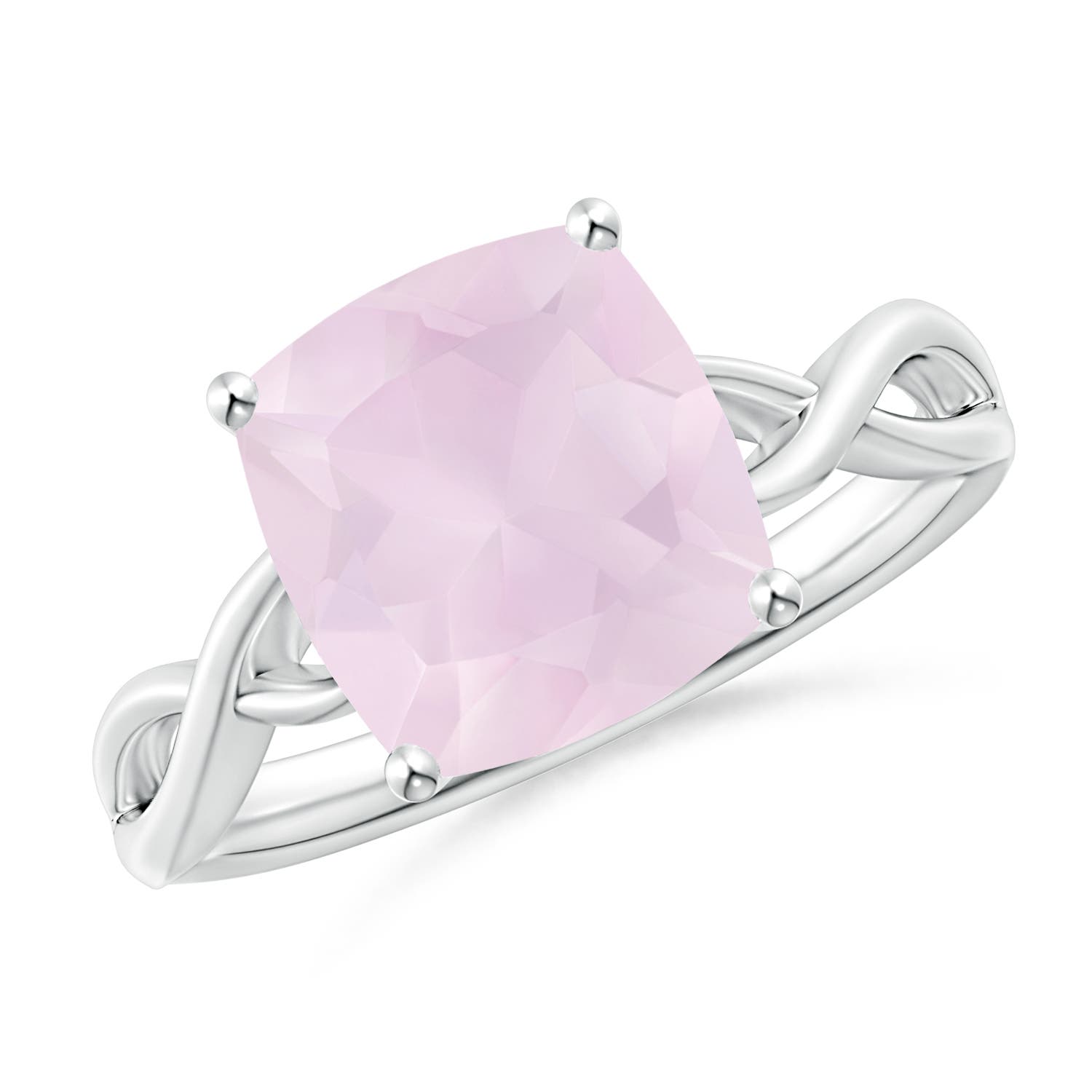 A - Rose Quartz / 2.85 CT / 14 KT White Gold