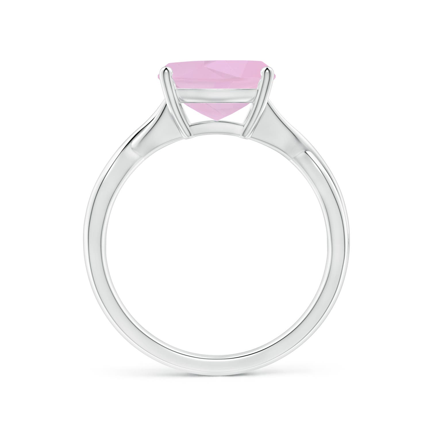 AAAA - Rose Quartz / 2.85 CT / 14 KT White Gold