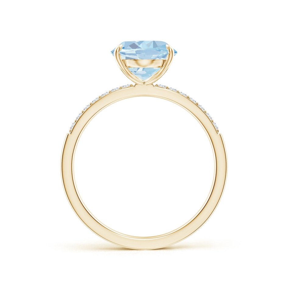 10x8mm A Claw-Set Oval Aquamarine Ring with Diamonds in 9K Yellow Gold product image