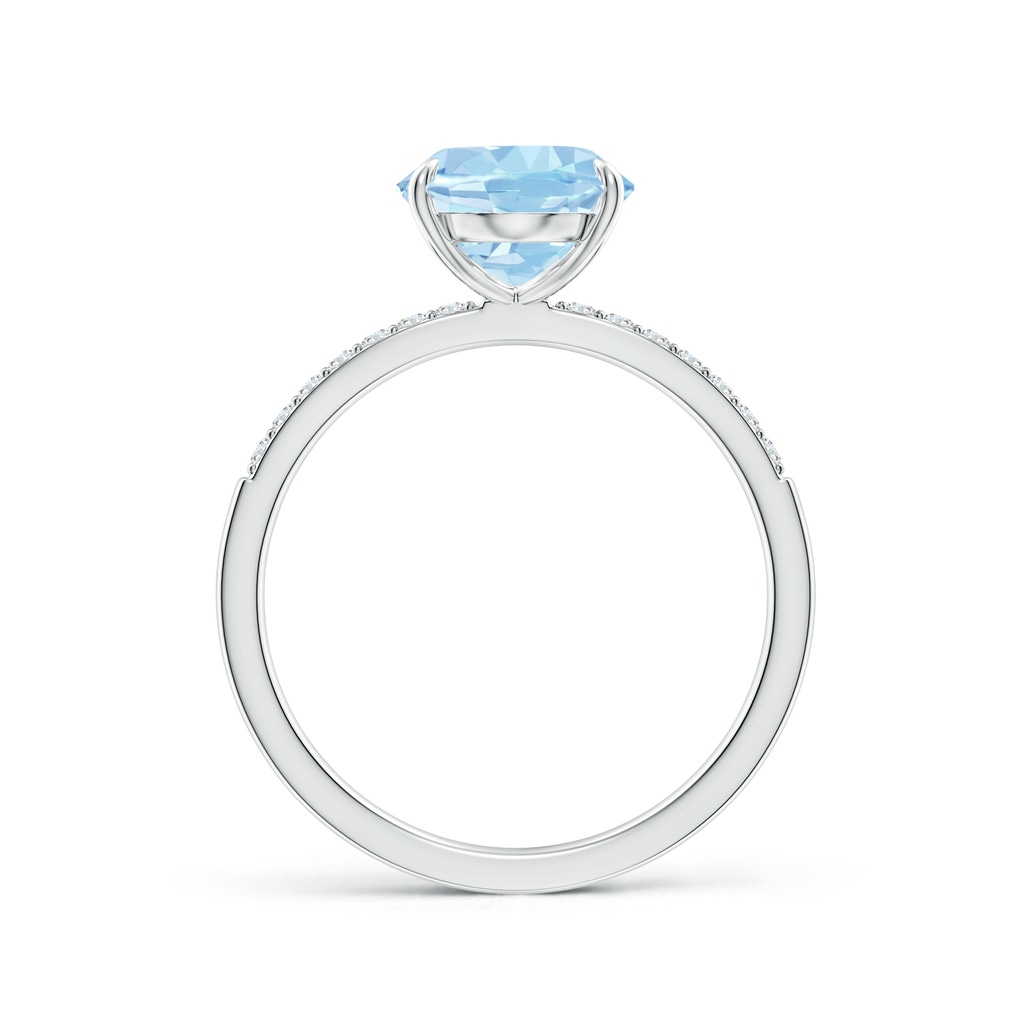 10x8mm AAA Claw-Set Oval Aquamarine Ring with Diamonds in P950 Platinum - side_1