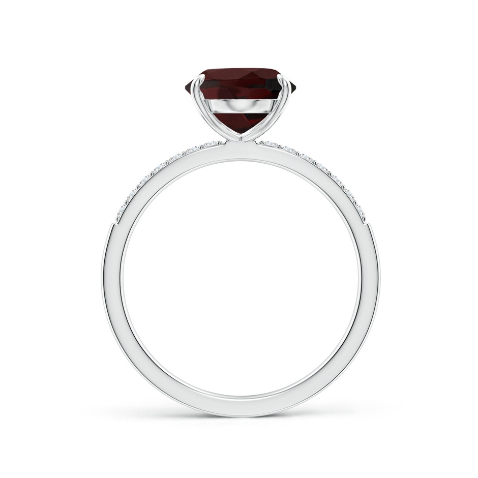 10x8mm A Claw-Set Oval Garnet Ring with Diamonds in White Gold side-1
