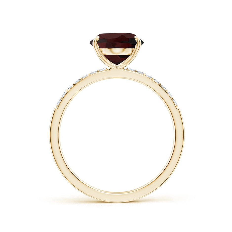 10x8mm A Claw-Set Oval Garnet Ring with Diamonds in Yellow Gold side-1