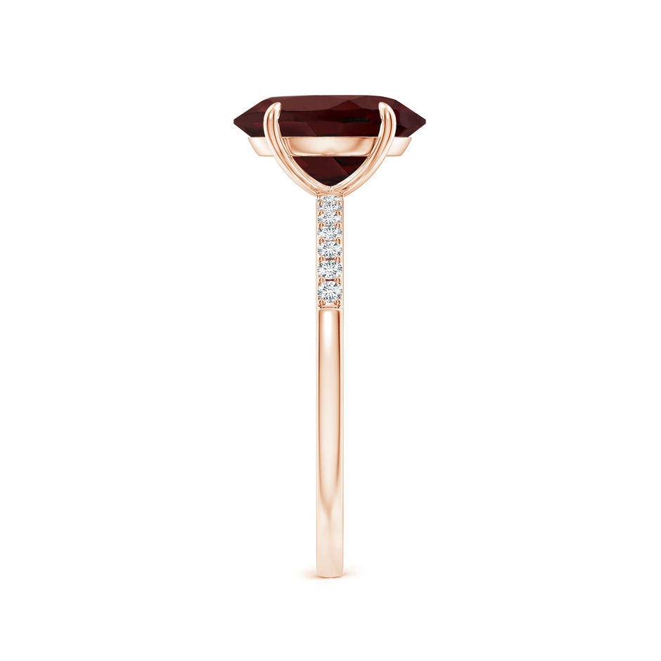 10x8mm AA Claw-Set Oval Garnet Ring with Diamonds in 9K Rose Gold product image