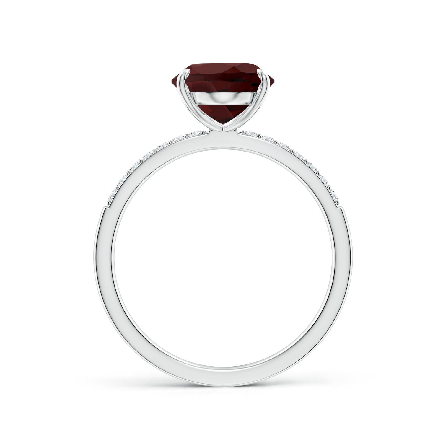 AA - Garnet / 3.09 CT / 14 KT White Gold