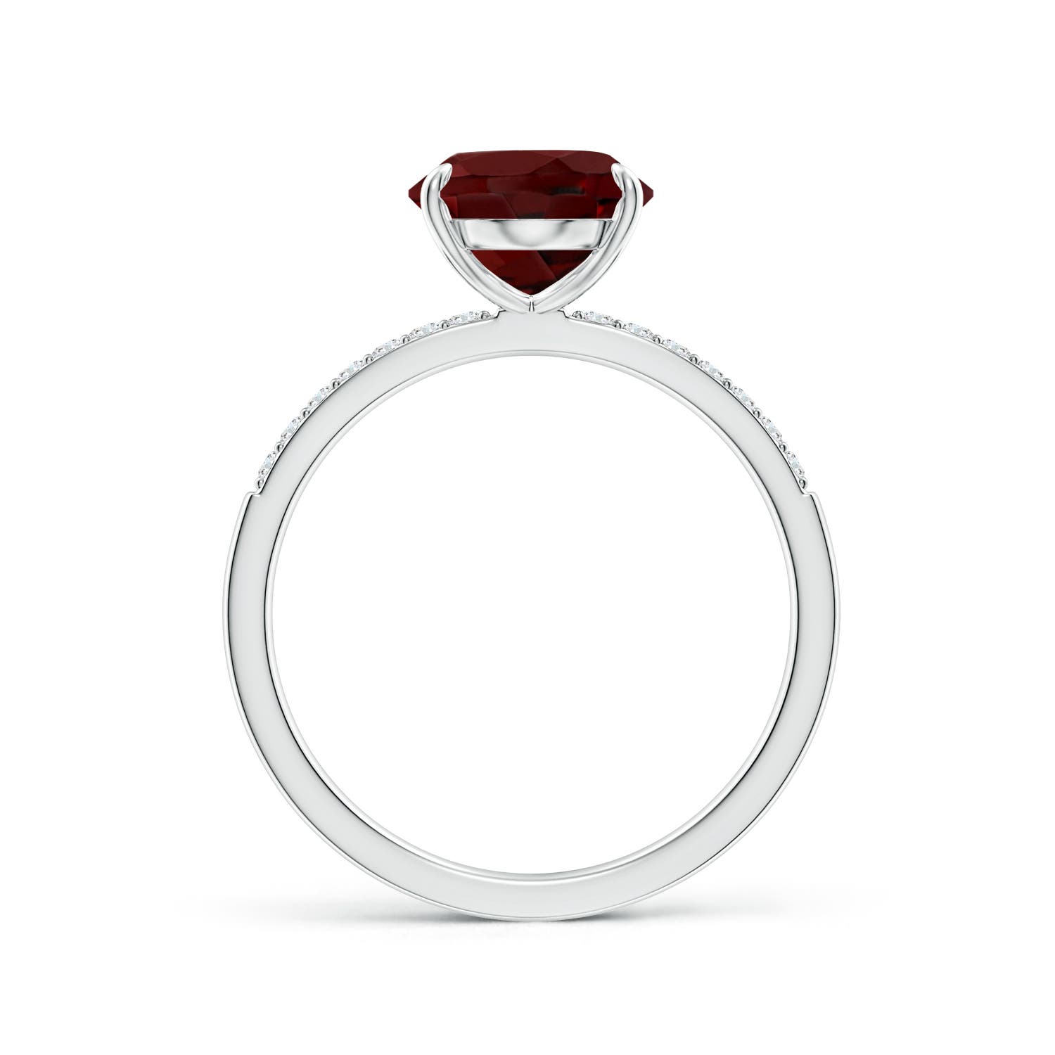 AAA - Garnet / 3.09 CT / 14 KT White Gold