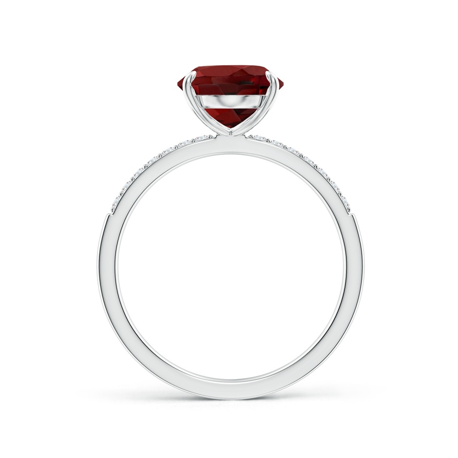 10x8mm AAAA Claw-Set Oval Garnet Ring with Diamonds in P950 Platinum side-1