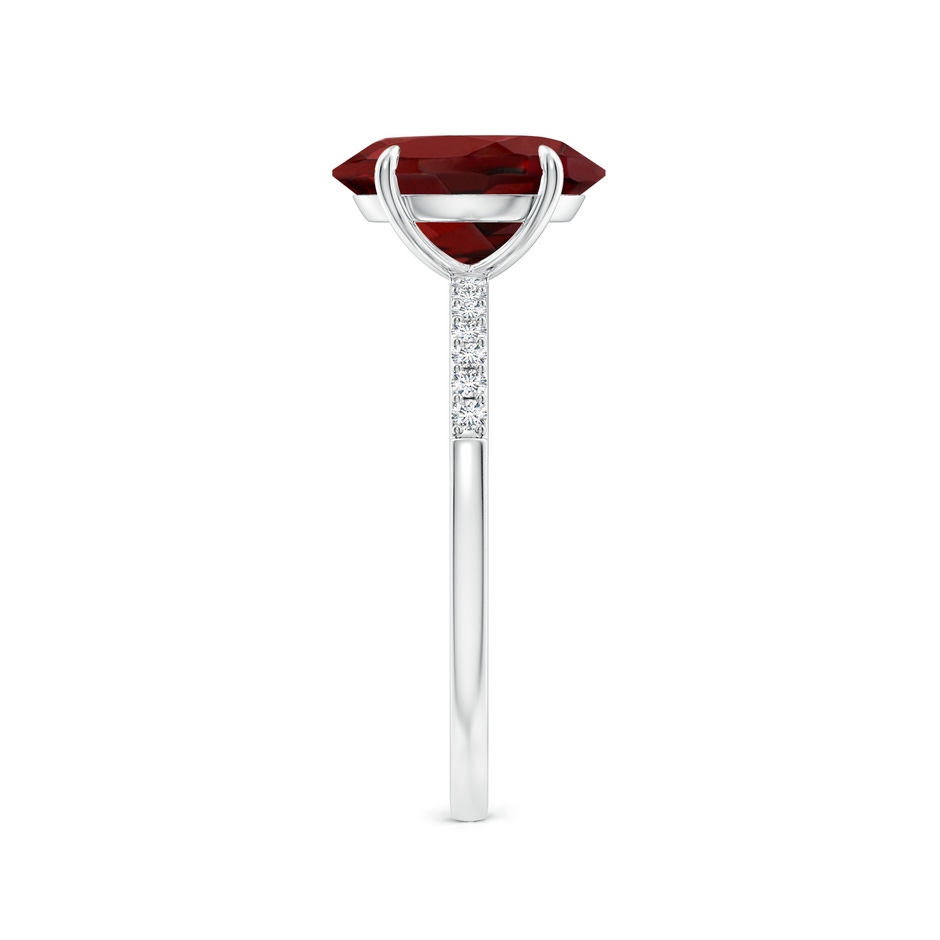 10x8mm AAAA Claw-Set Oval Garnet Ring with Diamonds in P950 Platinum side-2