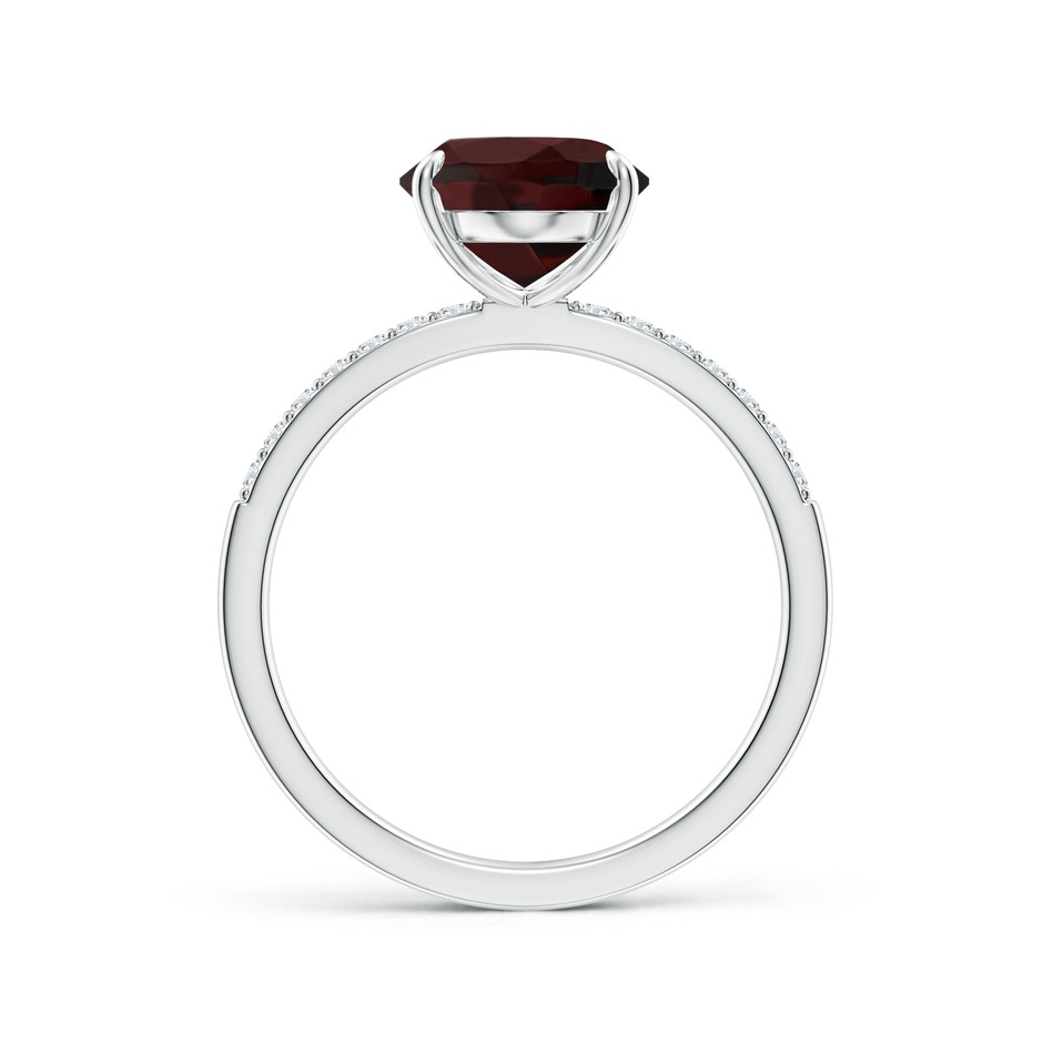 11x9mm A Claw-Set Oval Garnet Ring with Diamonds in P950 Platinum side-1