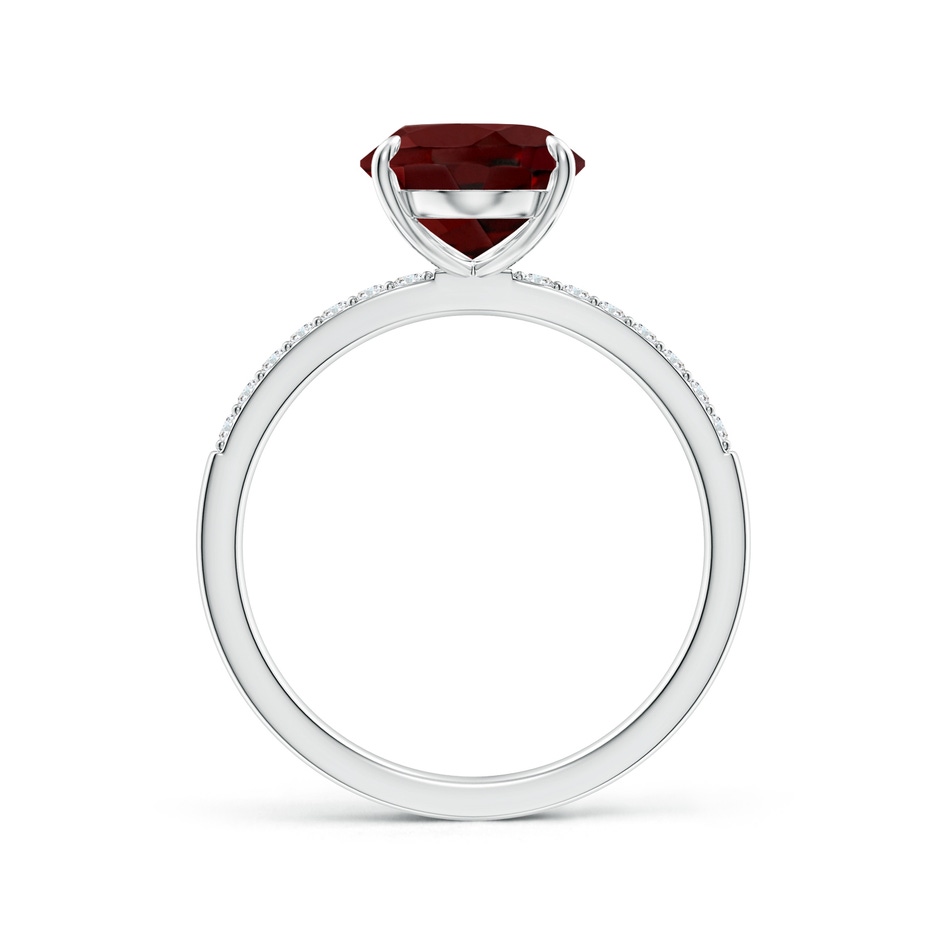 11x9mm AAA Claw-Set Oval Garnet Ring with Diamonds in P950 Platinum side-1