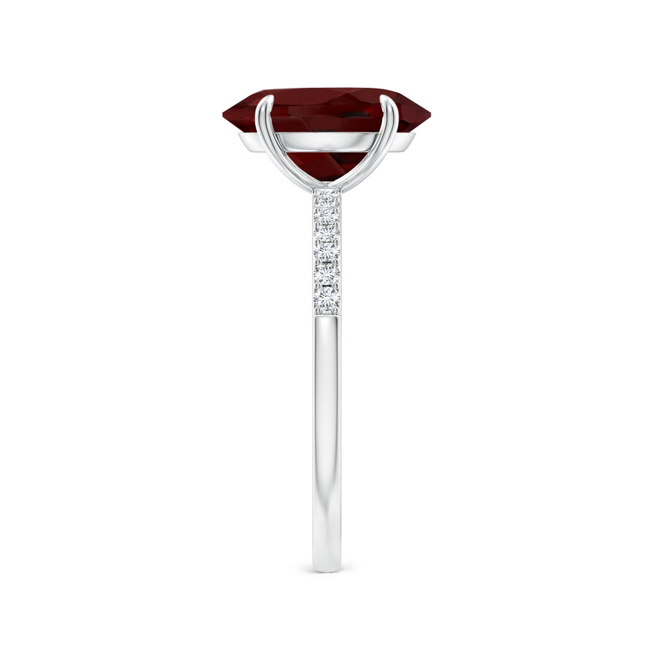 11x9mm AAA Claw-Set Oval Garnet Ring with Diamonds in P950 Platinum side-2