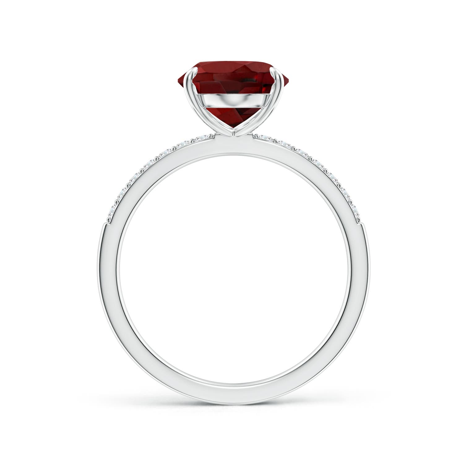 AAAA - Garnet / 4.37 CT / 14 KT White Gold