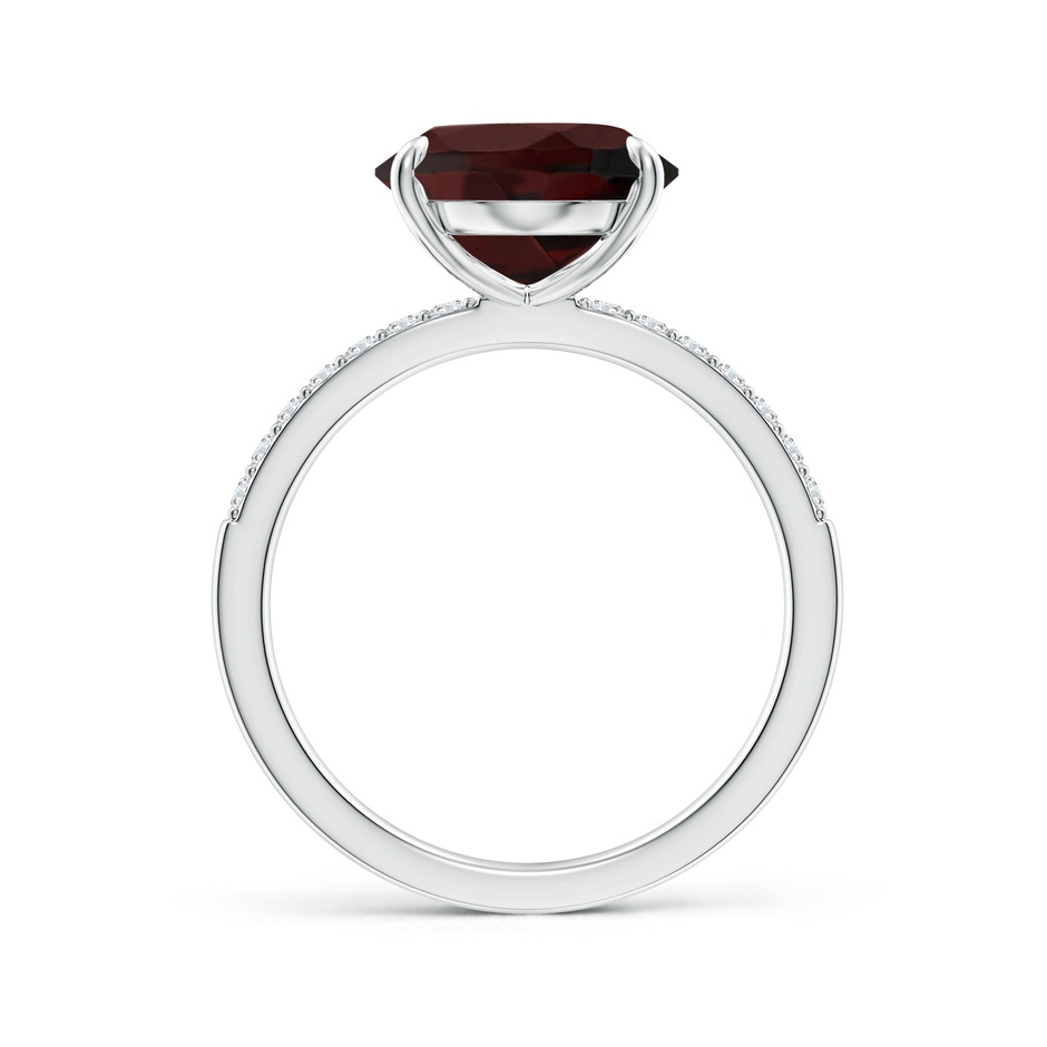 12x10mm A Claw-Set Oval Garnet Ring with Diamonds in P950 Platinum side-1