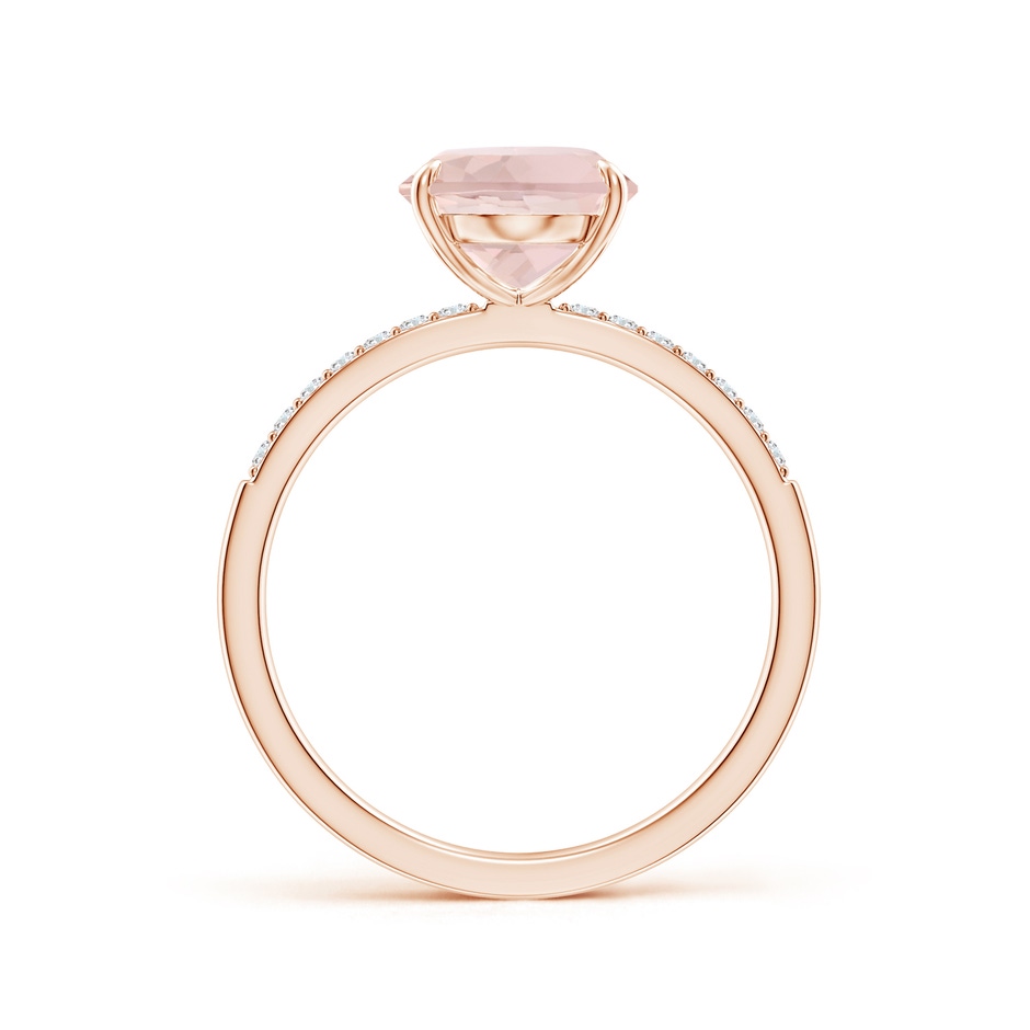 10x8mm A Claw-Set Oval Morganite Ring with Diamonds in 10K Rose Gold side-1