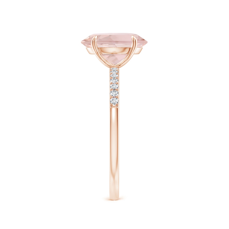 10x8mm A Claw-Set Oval Morganite Ring with Diamonds in Rose Gold side-2