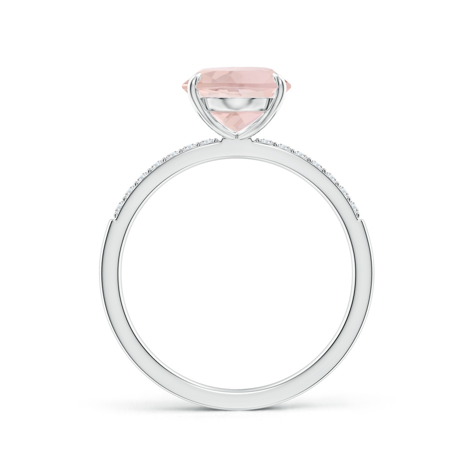 10x8mm A Claw-Set Oval Morganite Ring with Diamonds in White Gold side-1