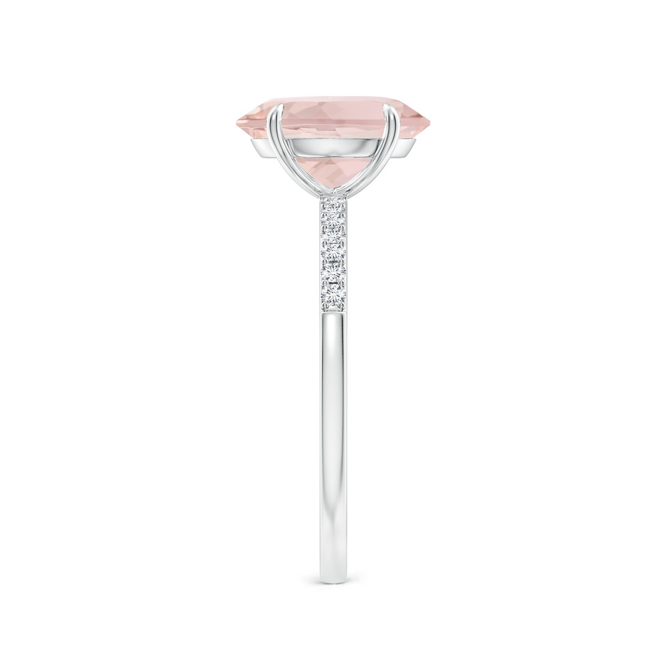 10x8mm A Claw-Set Oval Morganite Ring with Diamonds in White Gold side-2