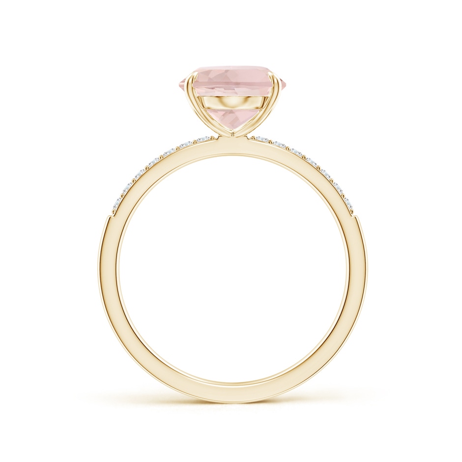 10x8mm A Claw-Set Oval Morganite Ring with Diamonds in Yellow Gold side-1