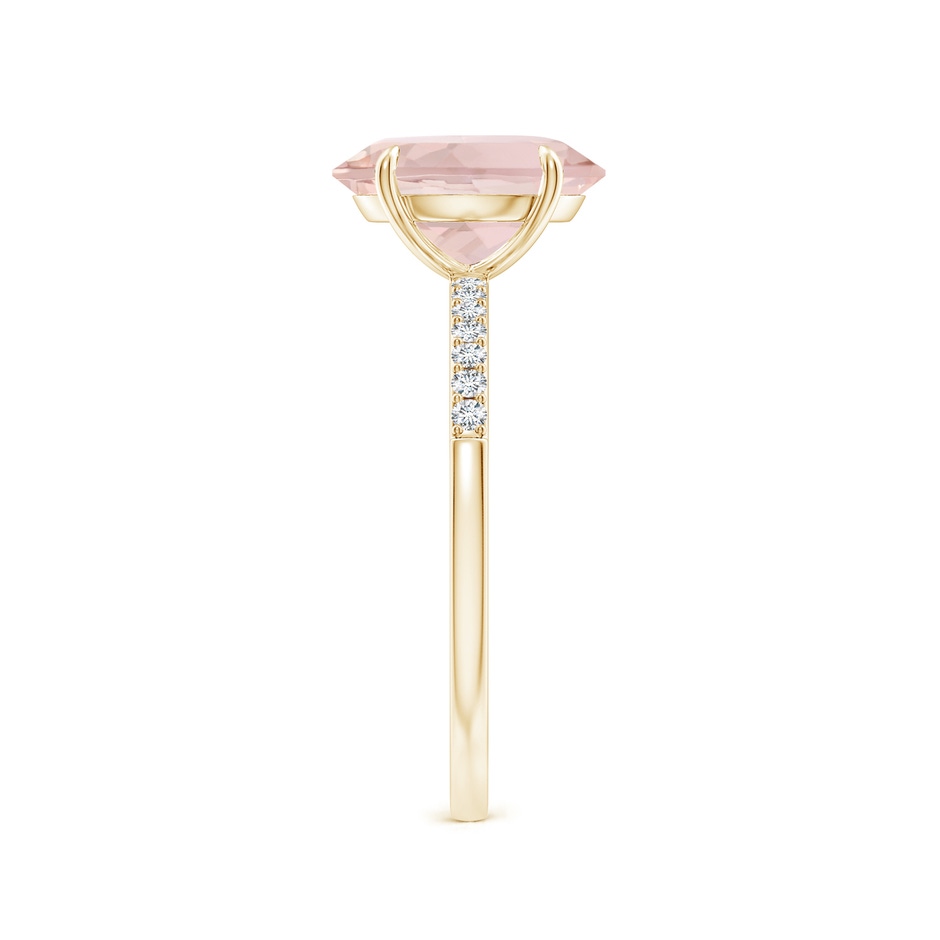 10x8mm A Claw-Set Oval Morganite Ring with Diamonds in Yellow Gold side-2