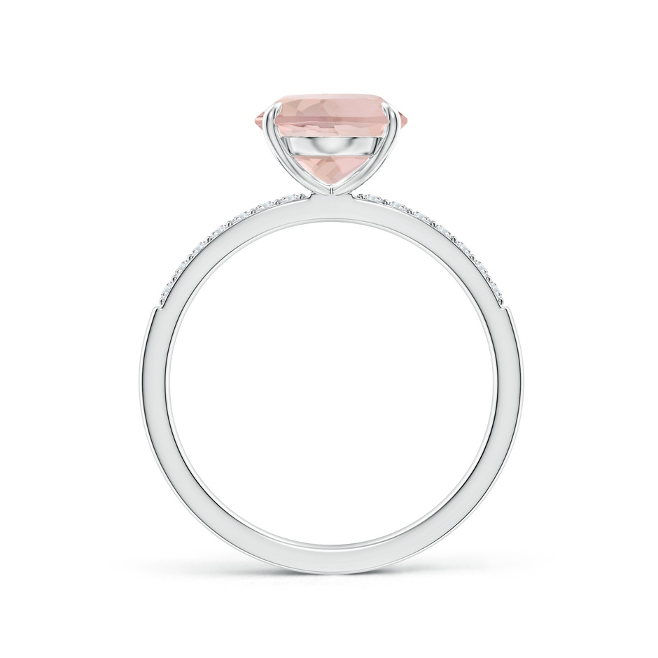 10x8mm AA Claw-Set Oval Morganite Ring with Diamonds in P950 Platinum side-1