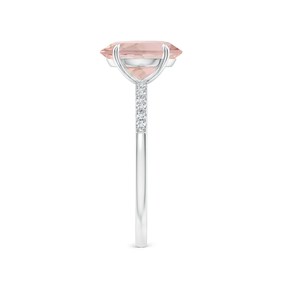 10x8mm AA Claw-Set Oval Morganite Ring with Diamonds in P950 Platinum side-2