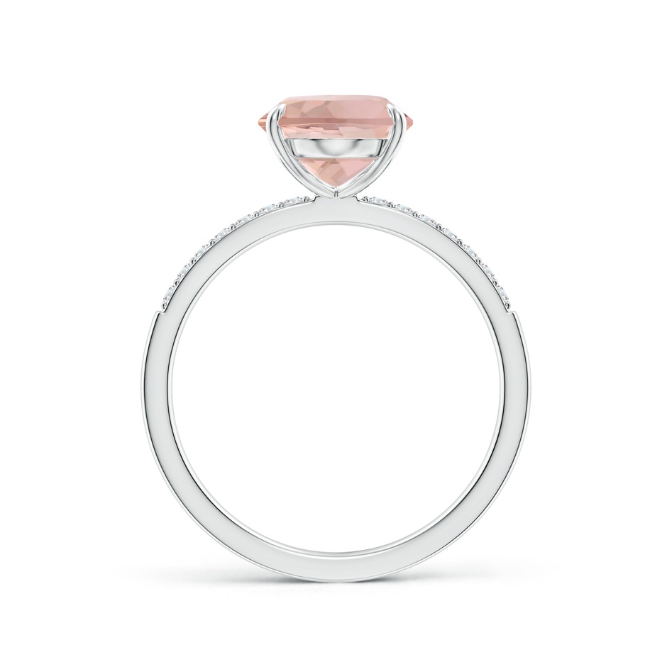 10x8mm AAA Claw-Set Oval Morganite Ring with Diamonds in P950 Platinum side-1