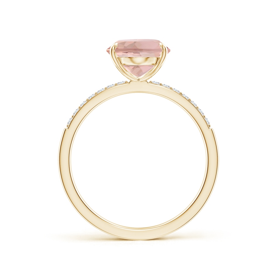 10x8mm AAA Claw-Set Oval Morganite Ring with Diamonds in Yellow Gold side-1