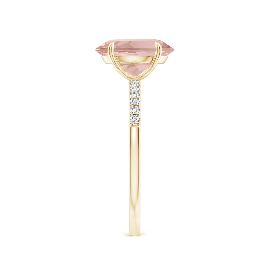 10x8mm AAA Claw-Set Oval Morganite Ring with Diamonds in Yellow Gold side-2