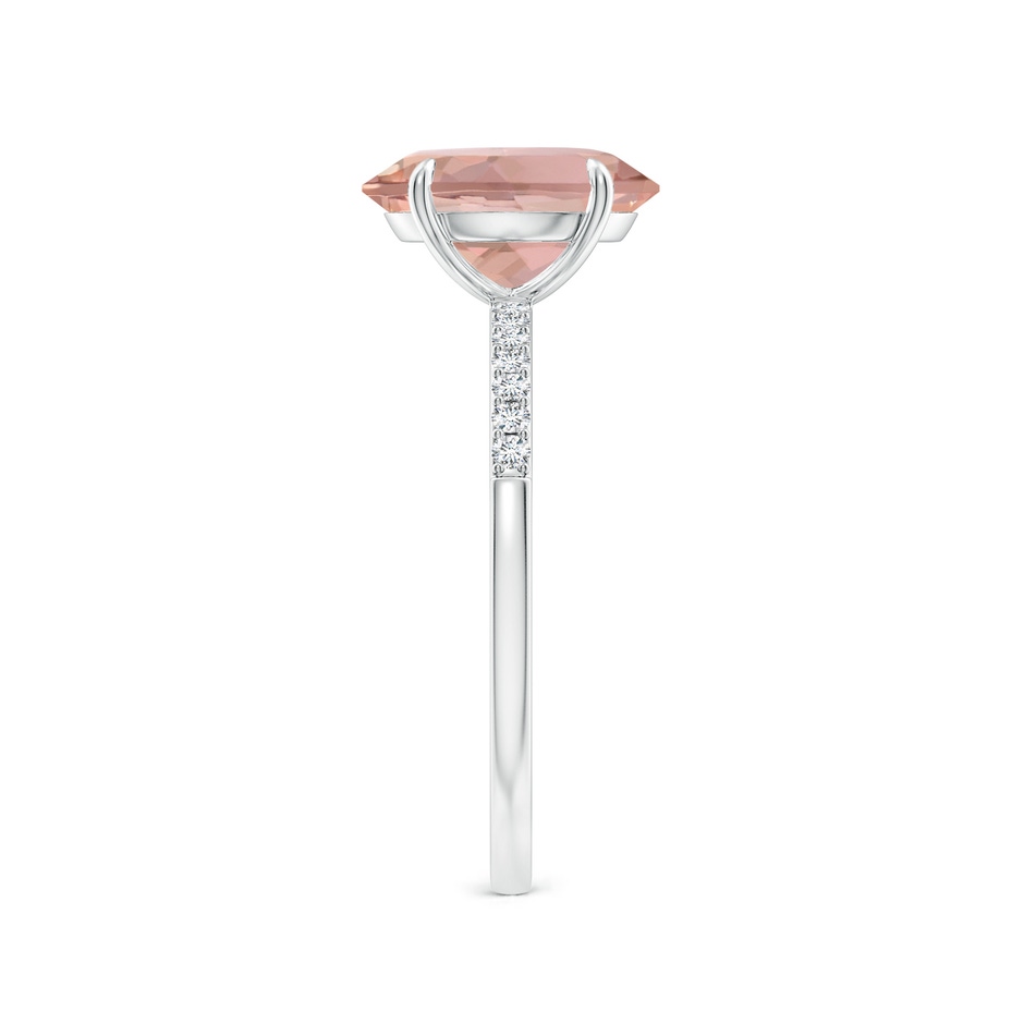 10x8mm AAAA Claw-Set Oval Morganite Ring with Diamonds in P950 Platinum side-2