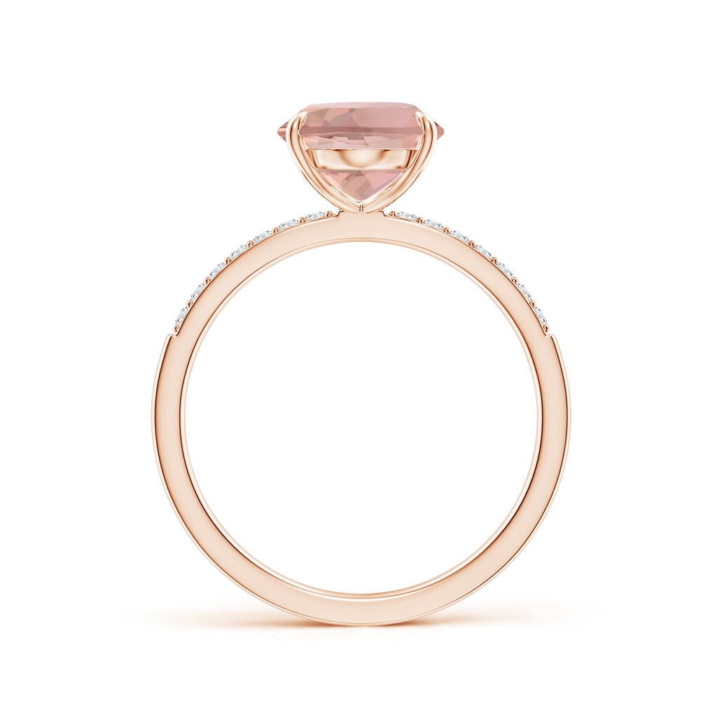 10x8mm AAAA Claw-Set Oval Morganite Ring with Diamonds in Rose Gold - side_1