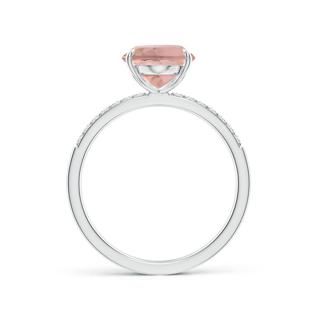 10x8mm AAAA Claw-Set Oval Morganite Ring with Diamonds in White Gold - side_1