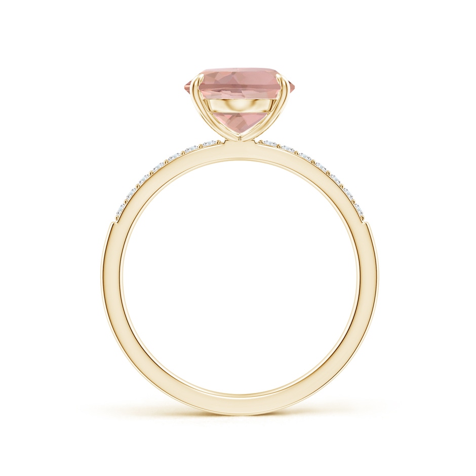 10x8mm AAAA Claw-Set Oval Morganite Ring with Diamonds in Yellow Gold side-1
