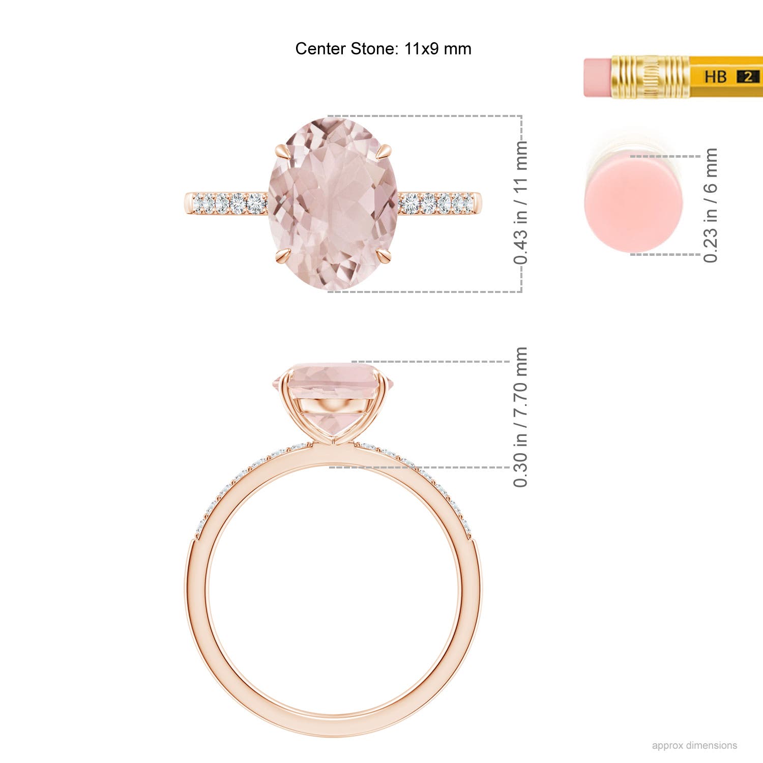 A - Morganite / 3.62 CT / 14 KT Rose Gold