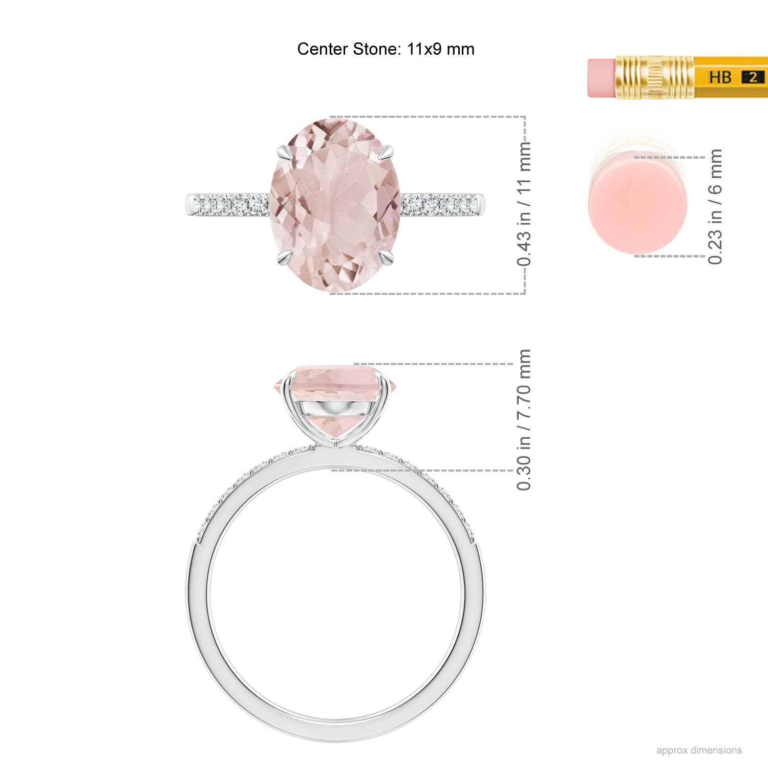 A - Morganite / 3.62 CT / 14 KT White Gold