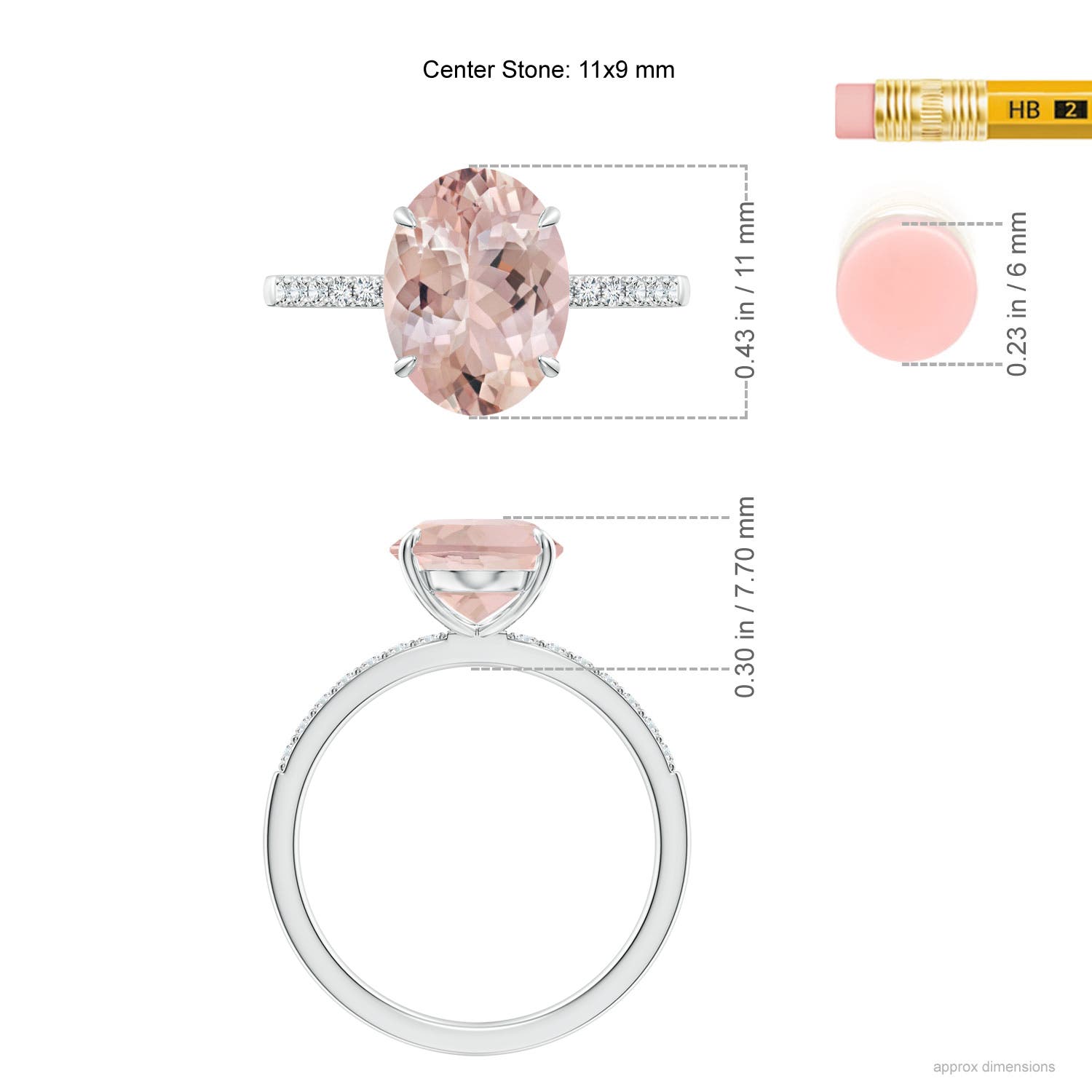 AA - Morganite / 3.62 CT / 14 KT White Gold