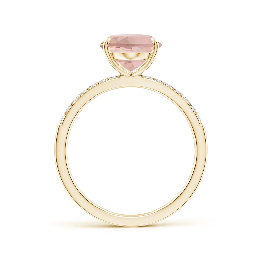 11x9mm AAA Claw-Set Oval Morganite Ring with Diamonds in Yellow Gold - side_1