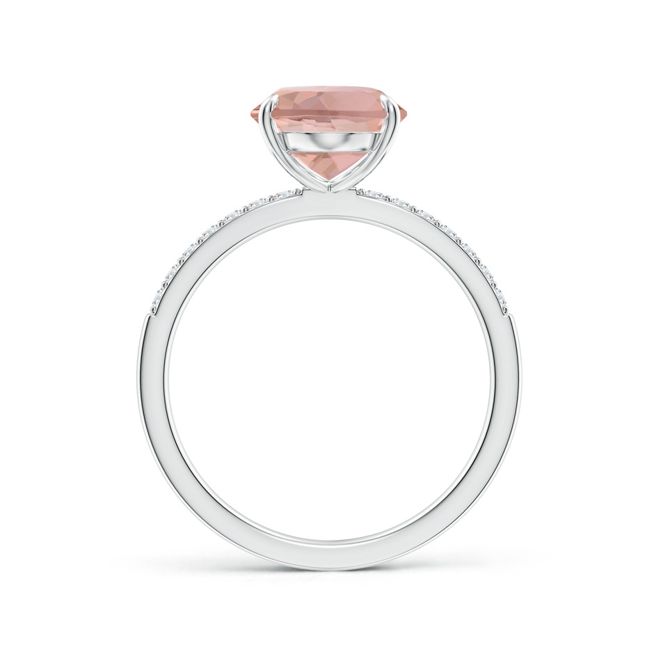 11x9mm AAAA Claw-Set Oval Morganite Ring with Diamonds in P950 Platinum side-1