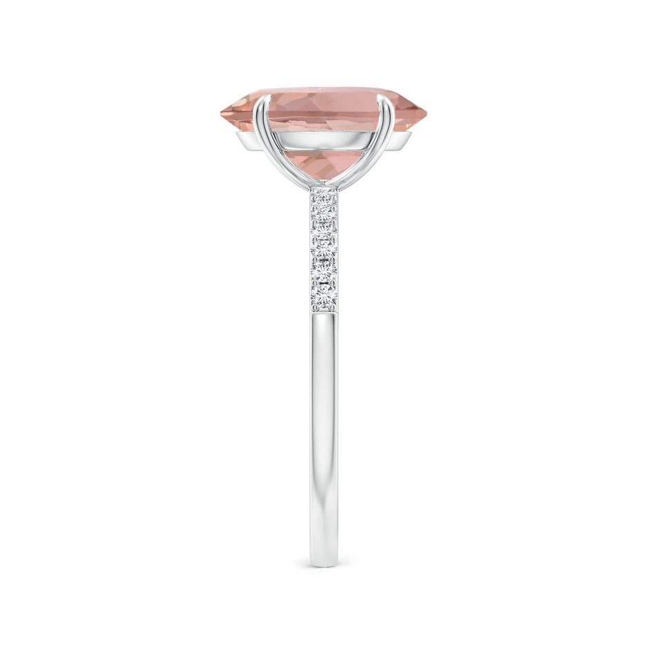 11x9mm AAAA Claw-Set Oval Morganite Ring with Diamonds in P950 Platinum side-2