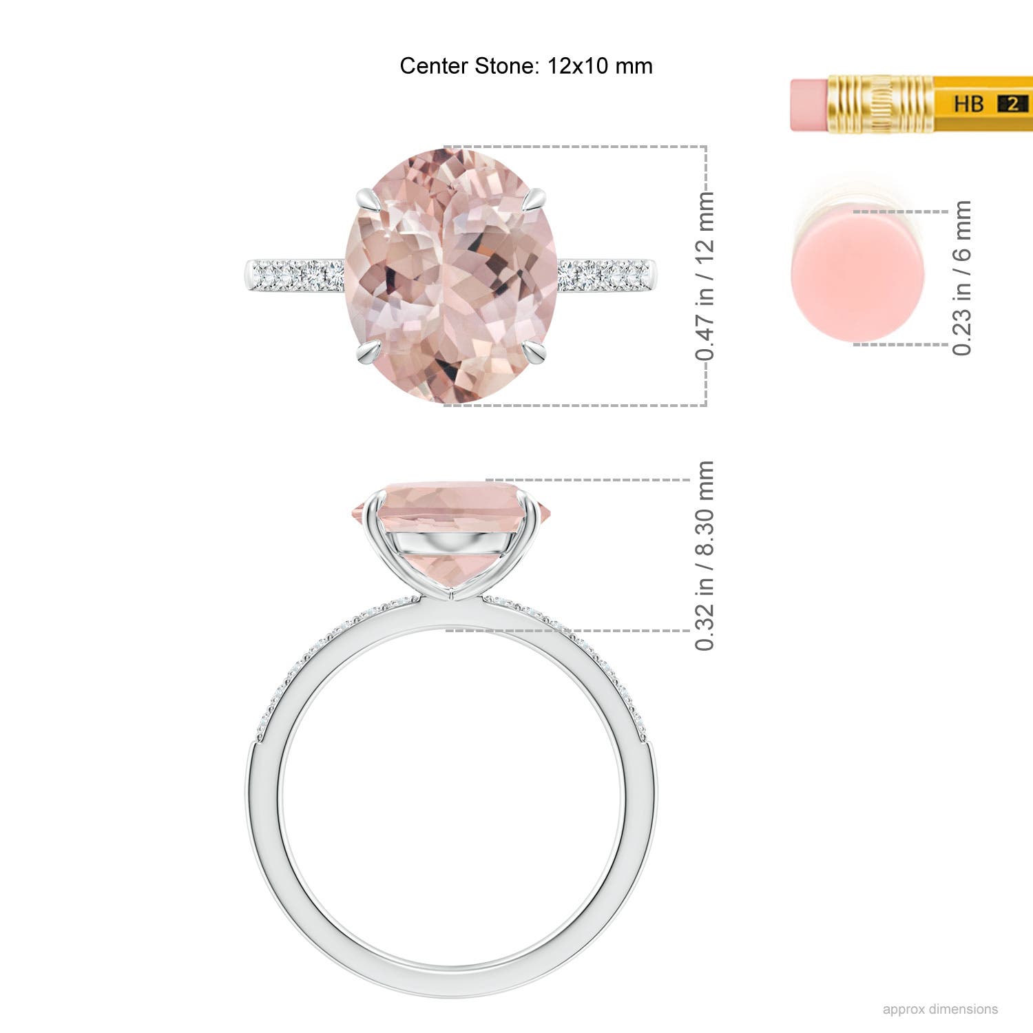 AA - Morganite / 4.85 CT / 14 KT White Gold