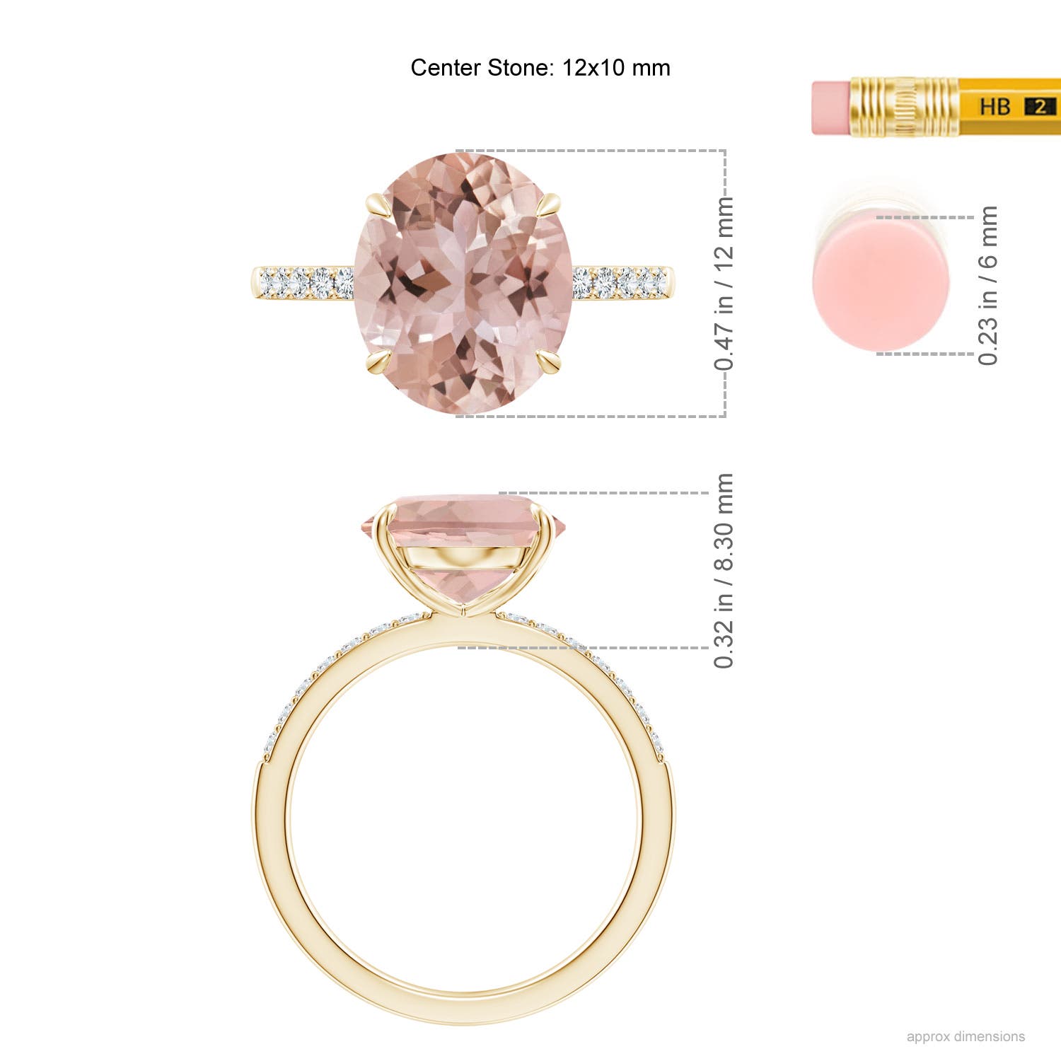 AAA - Morganite / 4.85 CT / 14 KT Yellow Gold