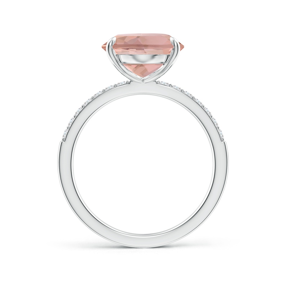 12x10mm AAAA Claw-Set Oval Morganite Ring with Diamonds in P950 Platinum side-1